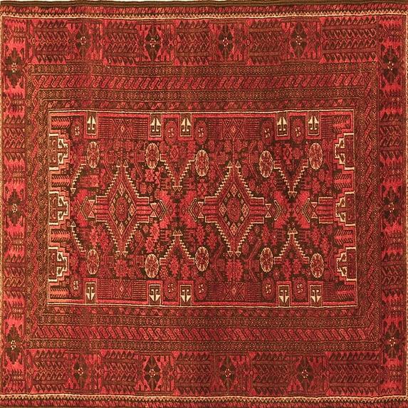 Ahgly Company Indoor Square Persian Orange Traditional Area Rugs, 3' Square