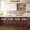 thumbnail image 2 of Giantex 29 Inch Backless Counter Height Stools, Upholstered Counter Saddle Chairs w/Thick Cushion & Solid Wood Legs (Gray,4), 2 of 8