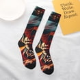 thumbnail image 4 of Daiia Sports Socks 60s Western Skull Cowboy Printed Novelty Crew Socks for Men Women Knee High Socks Cotton Socks Soft & Breathable Support Unisex Socks, 4 of 9