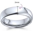 thumbnail image 4 of Basic Plain Simple Dome Couples Classic Black Rose Gold Plated Titanium 28MM Wedding Band Ring Women Comfort Fit Silver Tone 5MM 9.5, 4 of 5