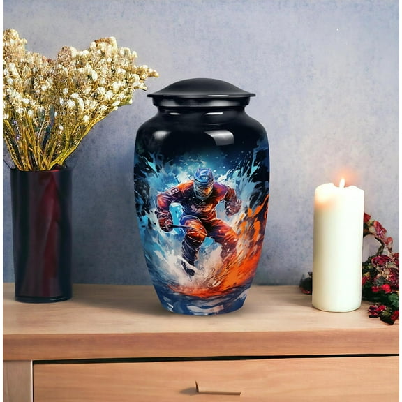 Hockey Cremation Urn, Memorial Urn for Human Ashes, Decorative Urn, Personalized Funeral Urn, Majestic Tribute Urn, for Male and Female