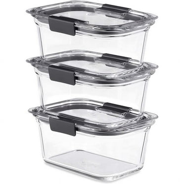 1 Pc, Rubbermaid Brilliance Clear Food Container And Lid 3 Pk