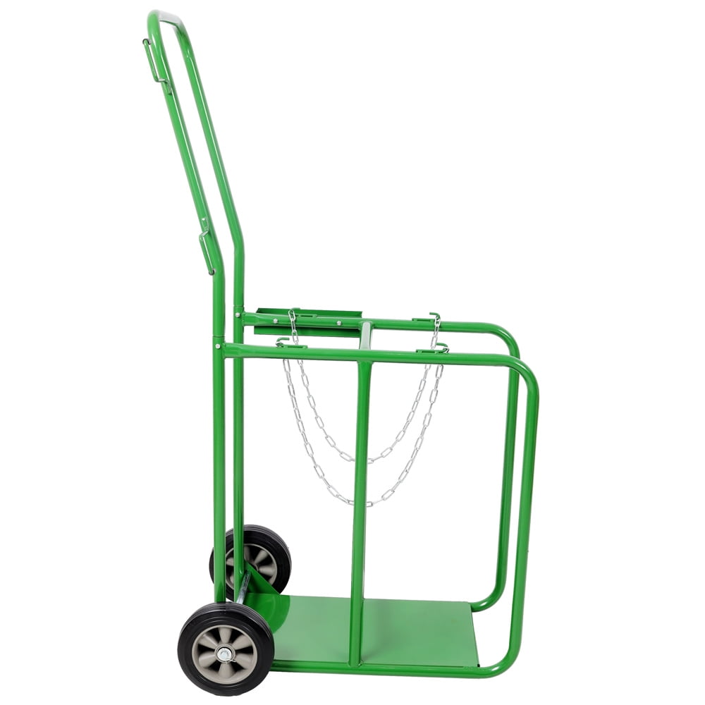 440lbs capacity Cylinder Cart, Welding Cylinder Hand Truck, Large Dual Oxygen Tank 9.5" Cart Dolly With 8-Inch Solid Rubber Wheels