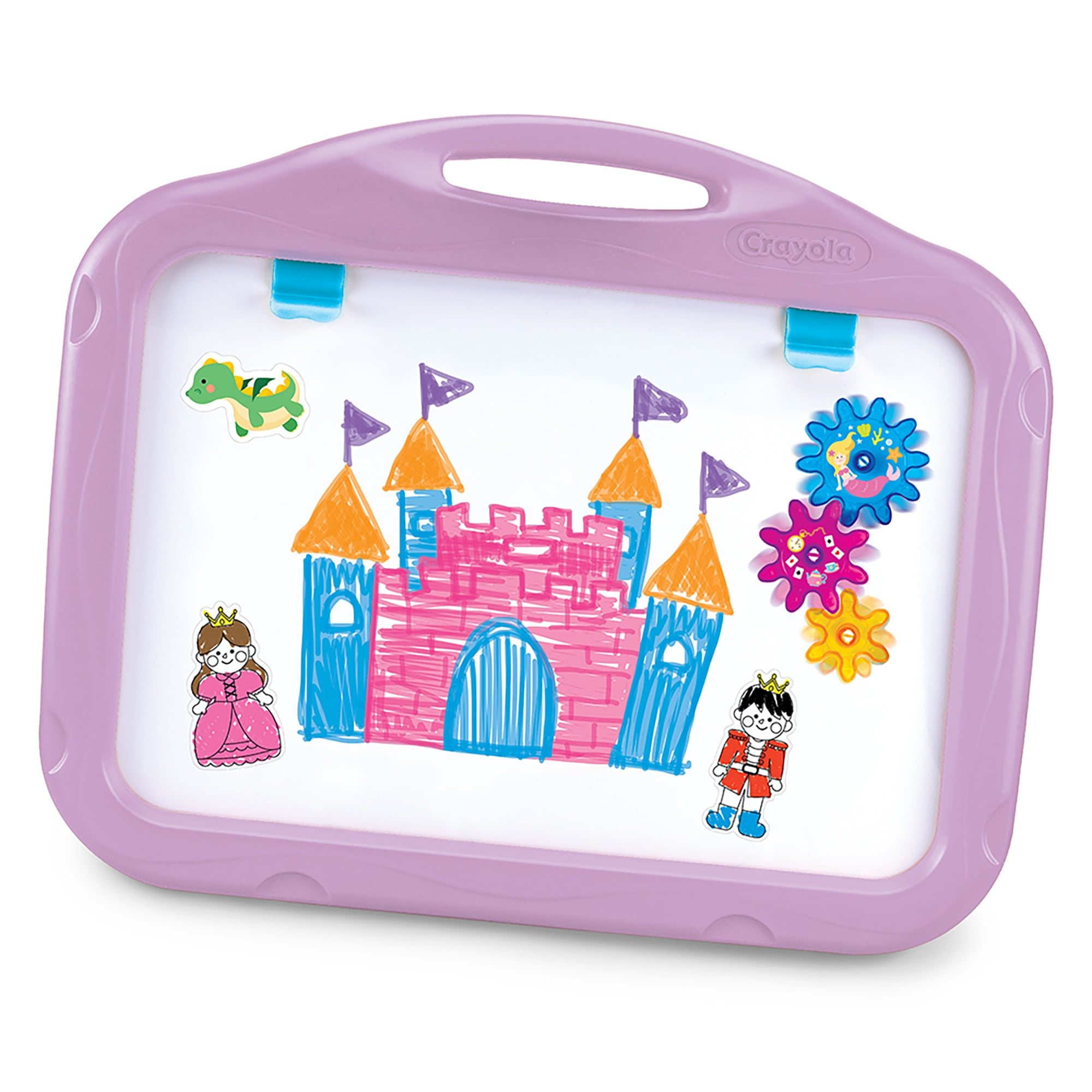 Crayola: Ready-To-Create: Magnetic Board Playset - Purple, Fairy-Tale Themed - Double-Sided, Dry-Erase/Chalk, Letters-Numbers, Stickers, Gears, Kid 3+
