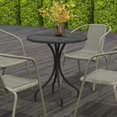 thumbnail image 4 of Yardi Yarda 26" Round Patio Table, Outdoor Side Table with Steel Frame and Slat Tabletop for Garden, Backyard, Distressed Gray, 4 of 11