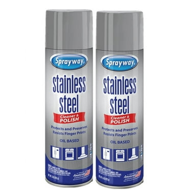 Sprayway Stainless Steel Aerosol Spray Metal Polishes, 15 Ounce, 2 Pack