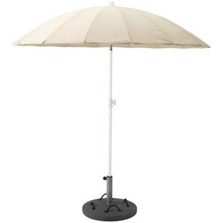 Ikea Umbrella with base, beige, Lökö gray
