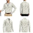 thumbnail image 2 of Xixirimido Green Roses Toile Matching Golf Shirts for Couples Long Sleeve Matching Couple Golf Shirts 1/4 Zip Quick Dry Stretch Athletic Tops Sportswear for Men Women 2XL, 2 of 7