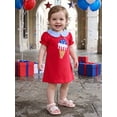 thumbnail image 4 of BemeyourBBs Toddler Baby Girl 4th of July Dress Fourth of July Outfit Baby Girls Patriot Independent Day Summer Dress Ice Cream Bow Embroidered Plaid Doll Collar Short Sleeve A-line Dresses, 4 of 9