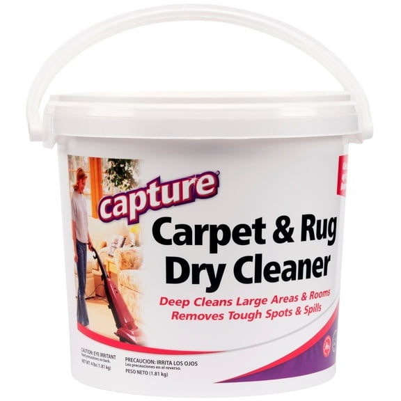 Capture Carpet & Rug Dry Cleaner Powder, 4 lb - Pet Stain & Odor Eliminator for Home & Car, Fresh Scent, Resealable Lid, No Harsh Chemicals