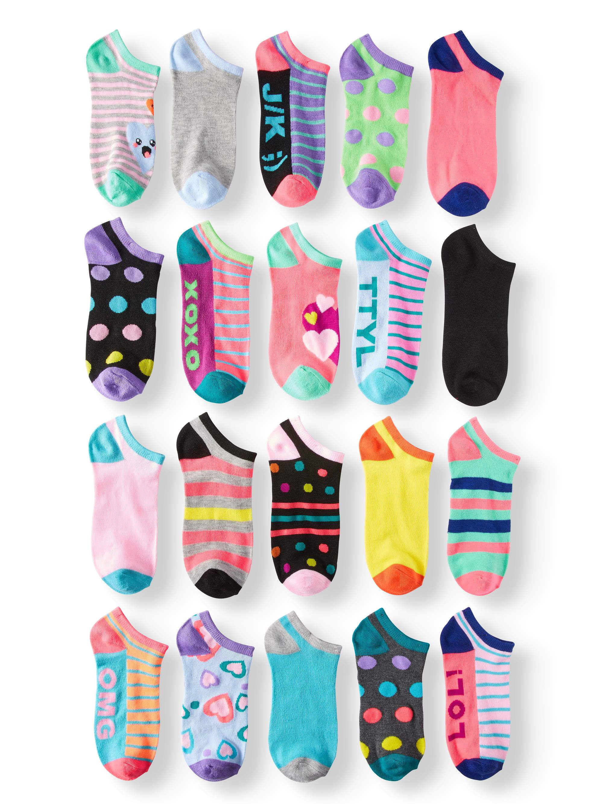 colorful no show socks