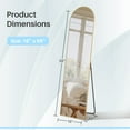 thumbnail image 7 of Simenmax 59"x16" Full-Length Floor Mirror with Stand – Arched Aluminum Alloy Frame, Wall-Mountable or Freestanding, Shatter-Resistant Nano Glass for Bedroom, Cloakroom, Gym,Gold, 7 of 7