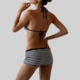 thumbnail image 5 of Women's Bikini Shorts Sets Halter Triangle Top with Low Rise Boyshorts Pool Beachwear (Black L), 5 of 9