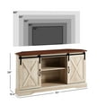 thumbnail image 5 of Walker Edison Modern Farmhouse Sliding Door Corner TV Stand, White Oak, 5 of 12
