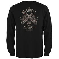Halloween Chainsaw Massacre Bloody Horror Mens Long Sleeve T Shirt Black MD