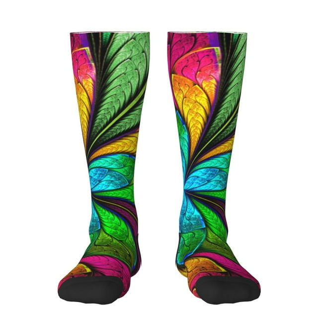Fotbe Multicolored Beautiful Flower Calcetas Divertidas Estampadas para Hombre y Mujer, Calcetas de Algodón hasta la Rodilla para Caminar, Correr, Enfermería y Embarazo