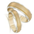 thumbnail image 2 of Pompeii3 Gold Matching His Hers Two Tone Wedding Band Ring Set, 2 of 5