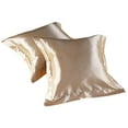 thumbnail image 2 of Juego de 2 fundas de almohada de seda simuladas | Ropa de cama suave de lujo Satin Feel | Material de seda sintética brillante | Suave con el cabello y la piel | Resistente a la decoloración |, 2 of 6