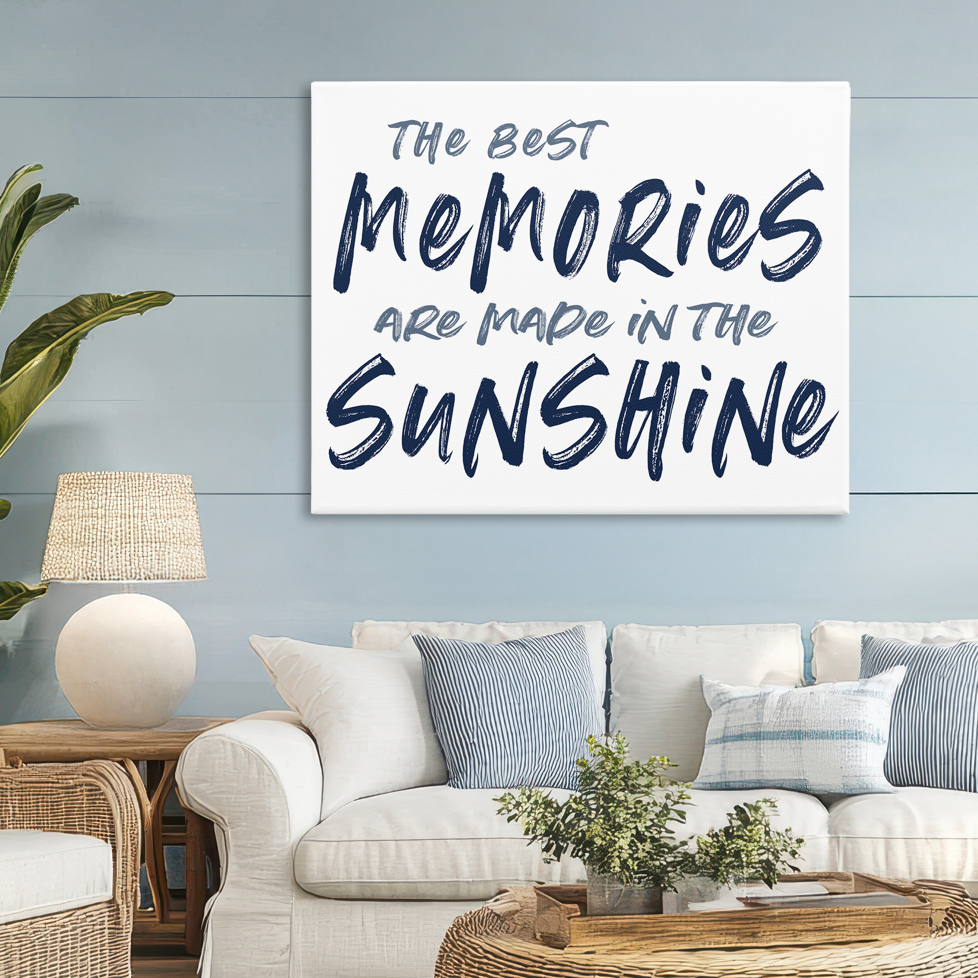 Memories Made In Sunshine Canvas Wall Art, design by Lettered and Lined