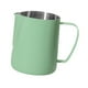 thumbnail image 2 of Jarra para espumar leche, taza de , jarra humeante, accesorios para café, taza espumadora de leche de acero inoxidable para barra de café Verde Claro 600ml, 2 of 8