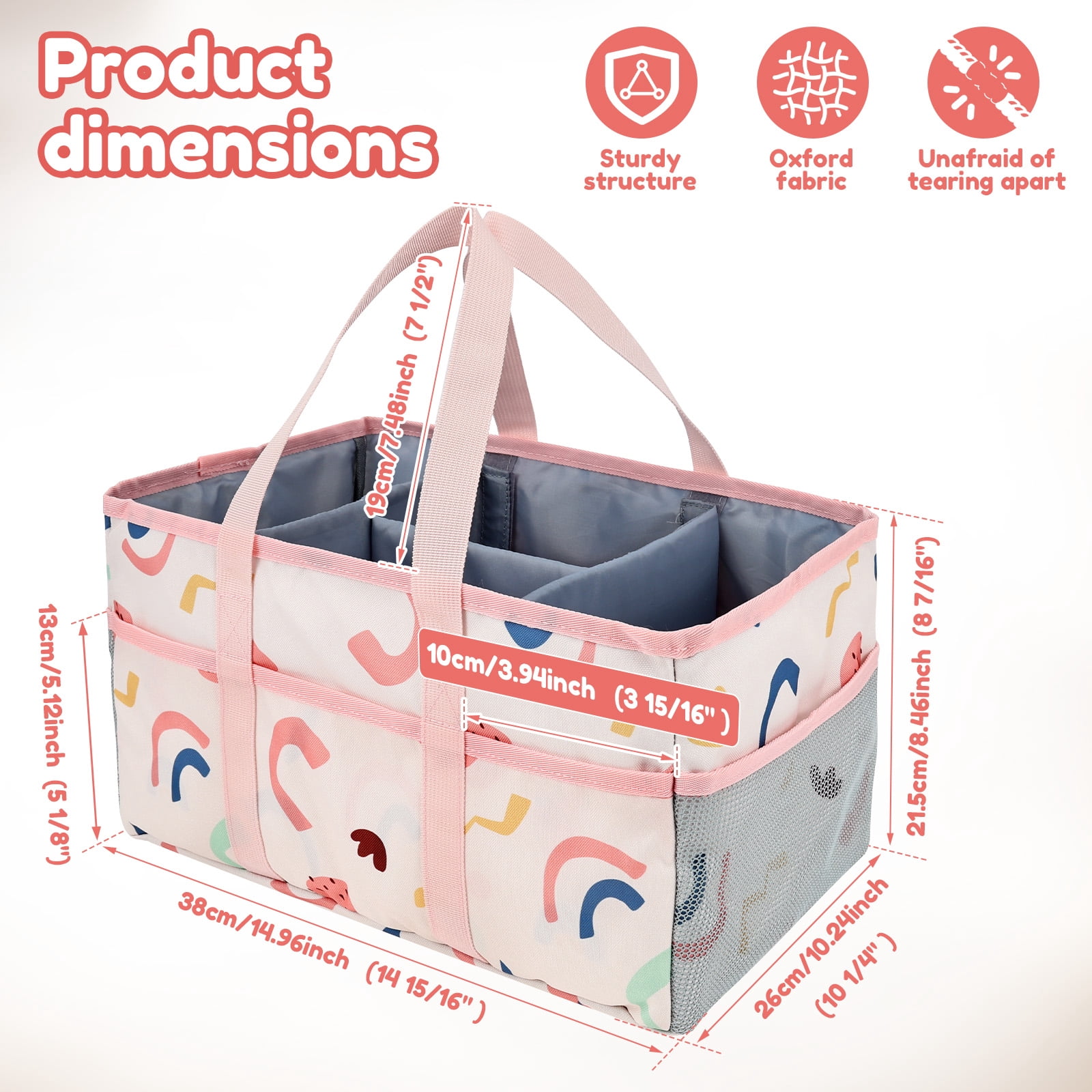 Diary Nappy Caddy Organiser Baby Diaper Caddy for Nappy Station Storage Basket for Baby Shower Present for Girl Boy
