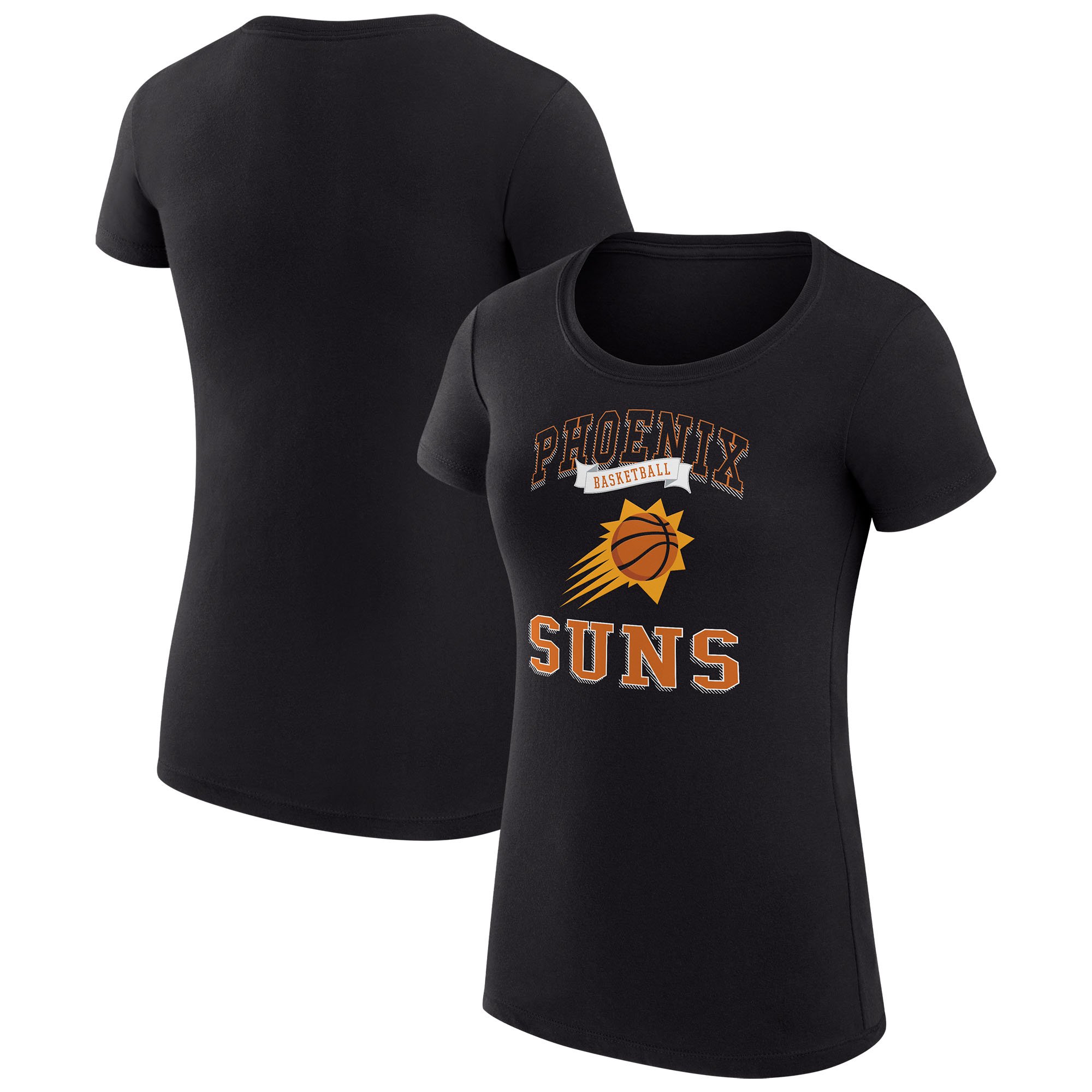Women's G-III 4Her by Carl Banks Black Phoenix Suns Super-Slim Fit Lightweight Team Logo T-Shirt