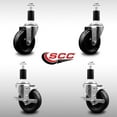 thumbnail image 2 of 4 Inch SS Phenolic Wheel Swivel 1-3/8 Inch Expand Stem Caster Set 2 Brakes SCC, 2 of 2
