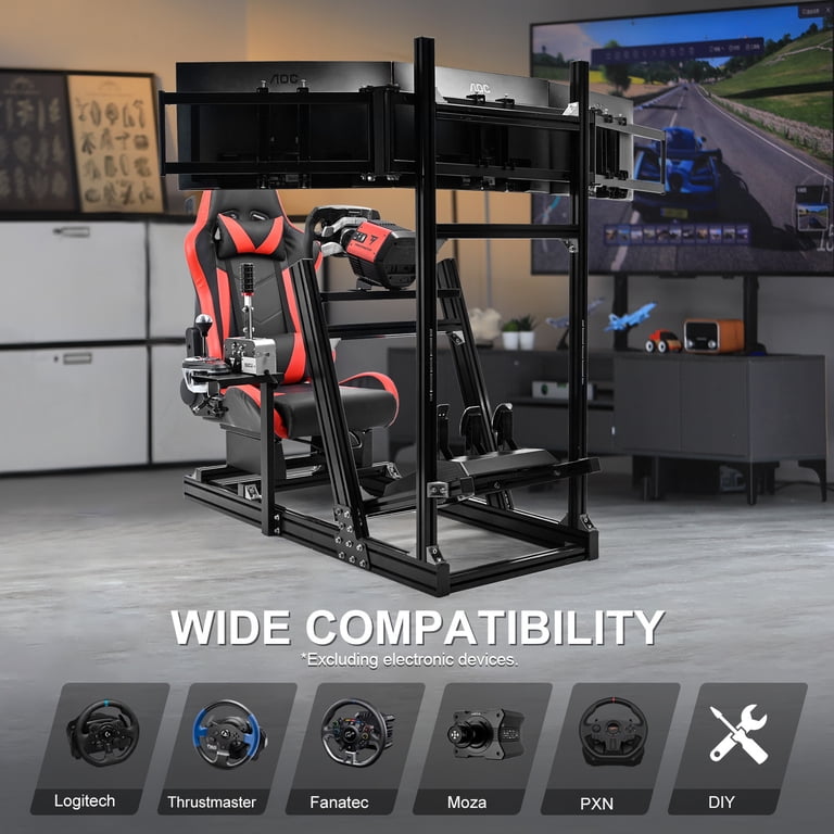Marada Sim Racing Triple Monitor Stand with Marada Sim Racing Triple Monitor Stand with