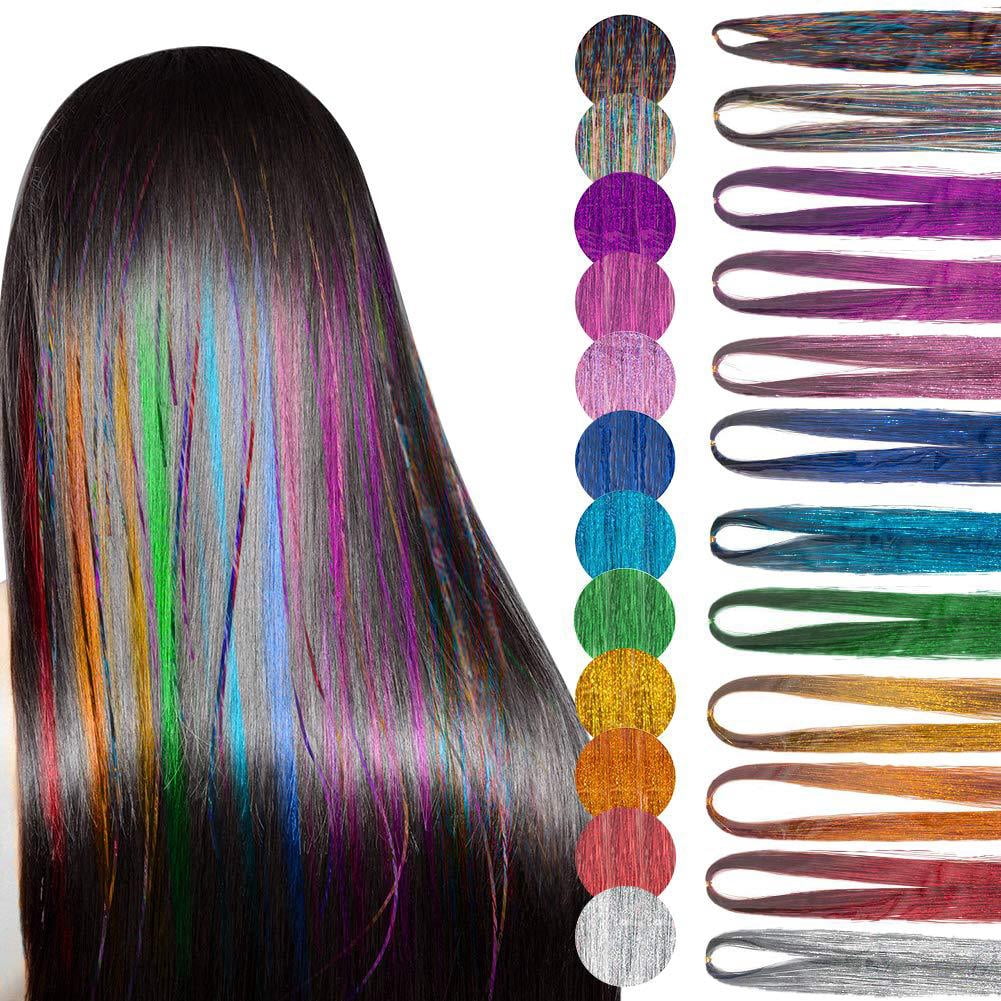 Sparkle Dazzles Glitter Extensions Braiding Party Hair Tinsel Shiny 120  Strands - Walmart.com