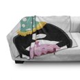 thumbnail image 3 of Birthday Soft Flannel Fleece Throw Blanket, Funny Peinguin with Party Hat and Cake Newborn Cartoon Style Happiness, Cozy Plush for Indoor and Outdoor Use, 50" x 70", Multicolor, by Ambesonne, 3 of 6
