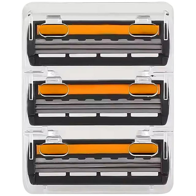 Repuestos para Rastrillos GlideBlade3D 1Paq 1x3Cartuchos 3Hojas Flexible Lubricante Negro/Naranja Acero Inoxidable/Plást