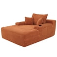 thumbnail image 6 of Leumius Boneless Couch, Lounge Chair corduroy with Wide Armrest & Throw Pillows, Cozy Boneless Sleeper Sofa Bed Armchair with Cup Holder for Living Room, Bedroom, No Assembly Required,Orange, 6 of 9