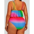 thumbnail image 4 of Lovelywholesale Plus Size Boho Gradient Asymmetrical Multicolor Tankini, 4 of 4