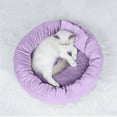 thumbnail image 5 of JoyMoreToys Cozy Soft Round Dog Bed with Pillow for Head Support, Fluffy Donut Dog Bed with Non-Slip Bottom, 17.7x17.7x3.9 Inch, Round Pet Sleep Rest Nest, 5 of 8