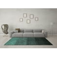 thumbnail image 3 of Ahgly Company Indoor Rectangle Abstract Turquoise Blue Modern Area Rugs, 2' x 5', 3 of 4