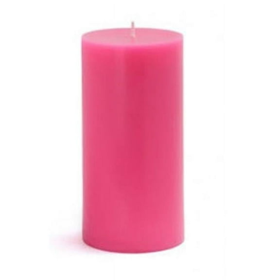 Zest Candle CPZ-084-12 3 x 6 in. Hot Pink Pillar Candles-12pcs-Case - Bulk