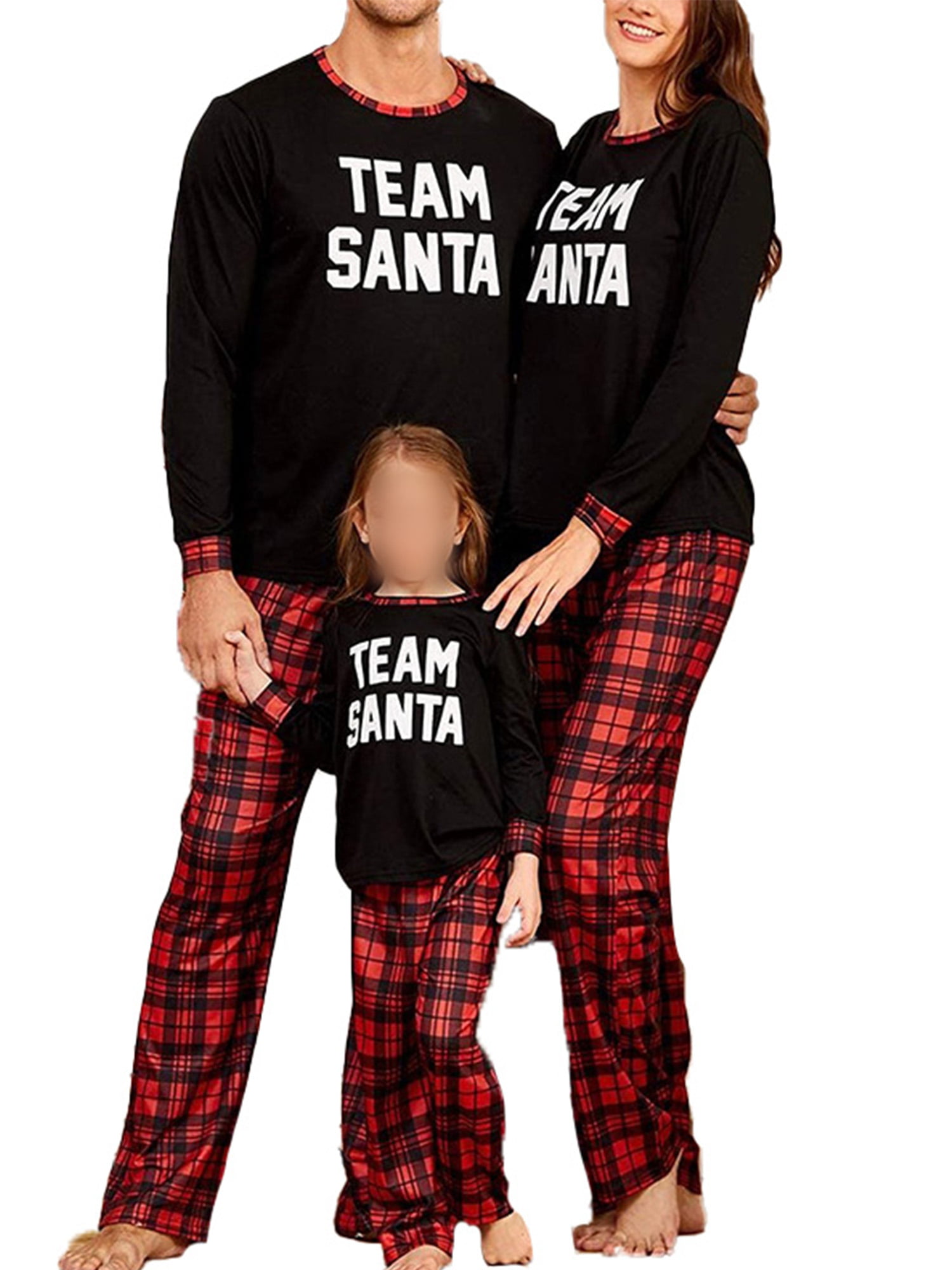 Family Matching Christmas Pajamas Pants Sets Mom/Dad/Children/Baby Xmas Sleepwear Nightwear Outfits Tops and Long Pants Suit 