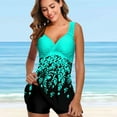 thumbnail image 2 of Plus Size Two Pieces Swimsuits Swimwear Women Flower Print Summer Large Bathing Suits Tankini Beachwear Sexy Bikini Swimdress, 2 of 6