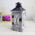 thumbnail image 2 of Yammee Rustic Style Vintage Distressed Wooden Lantern Decorative Hanging Pillar Candle Holder Candlesticks for Tabletop Wedding Party Centerpiece Garden Ornament, 2 of 12