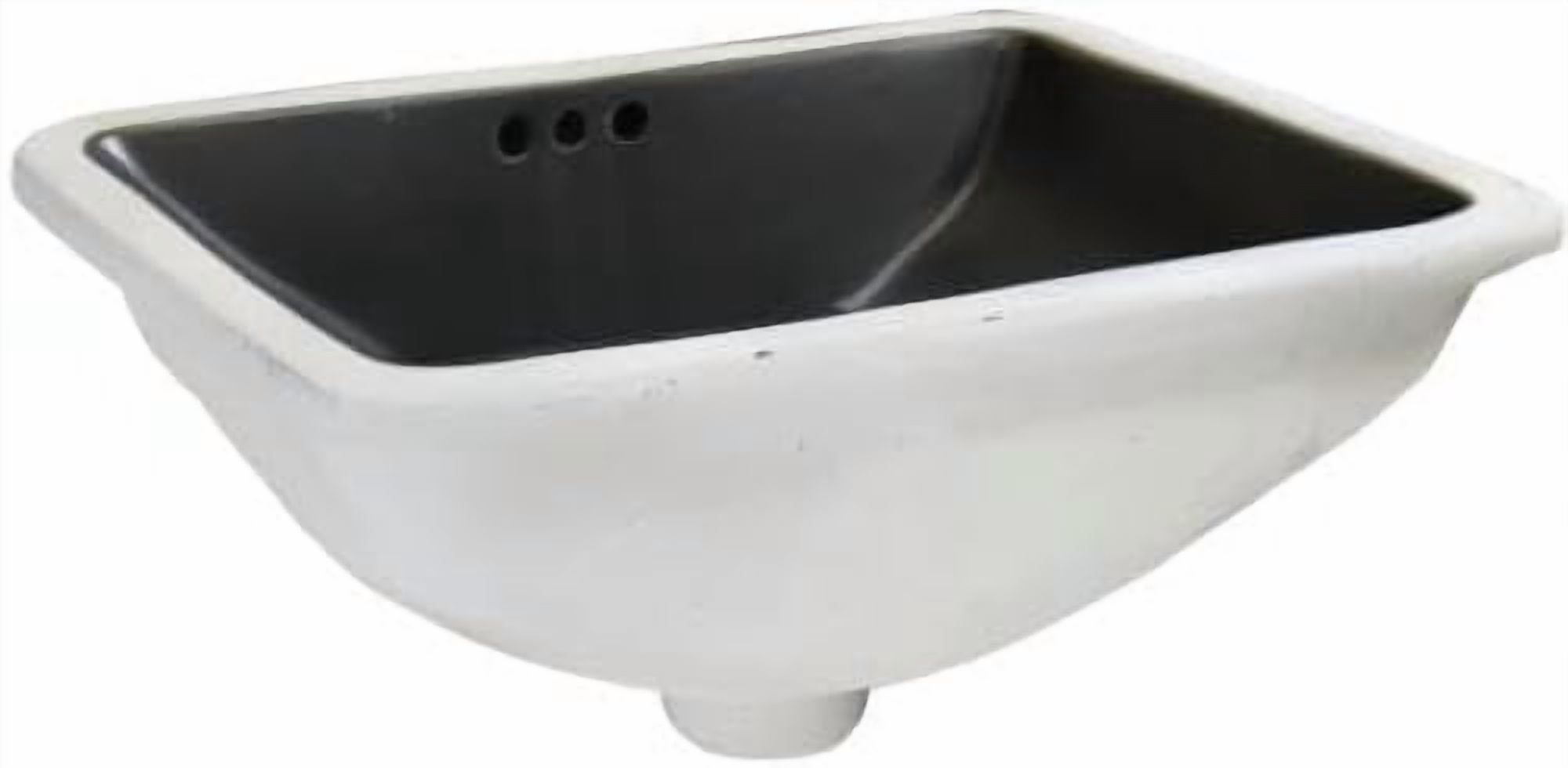 WinZo 14.5"D x 21"W x 8"H Rectangular 21-Inch Undermount Bathroom Sink for Granite Countertop Vanity Basin Including Pop-up Drain,Matte Black