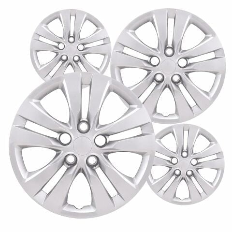 Fuel Rider Set of 4 16 inch Silver Bolt-On Hubcaps With 5 Double Spoke Compatible With 2020-2025 Kia Soul LX Standard Steel Wheel Covers
