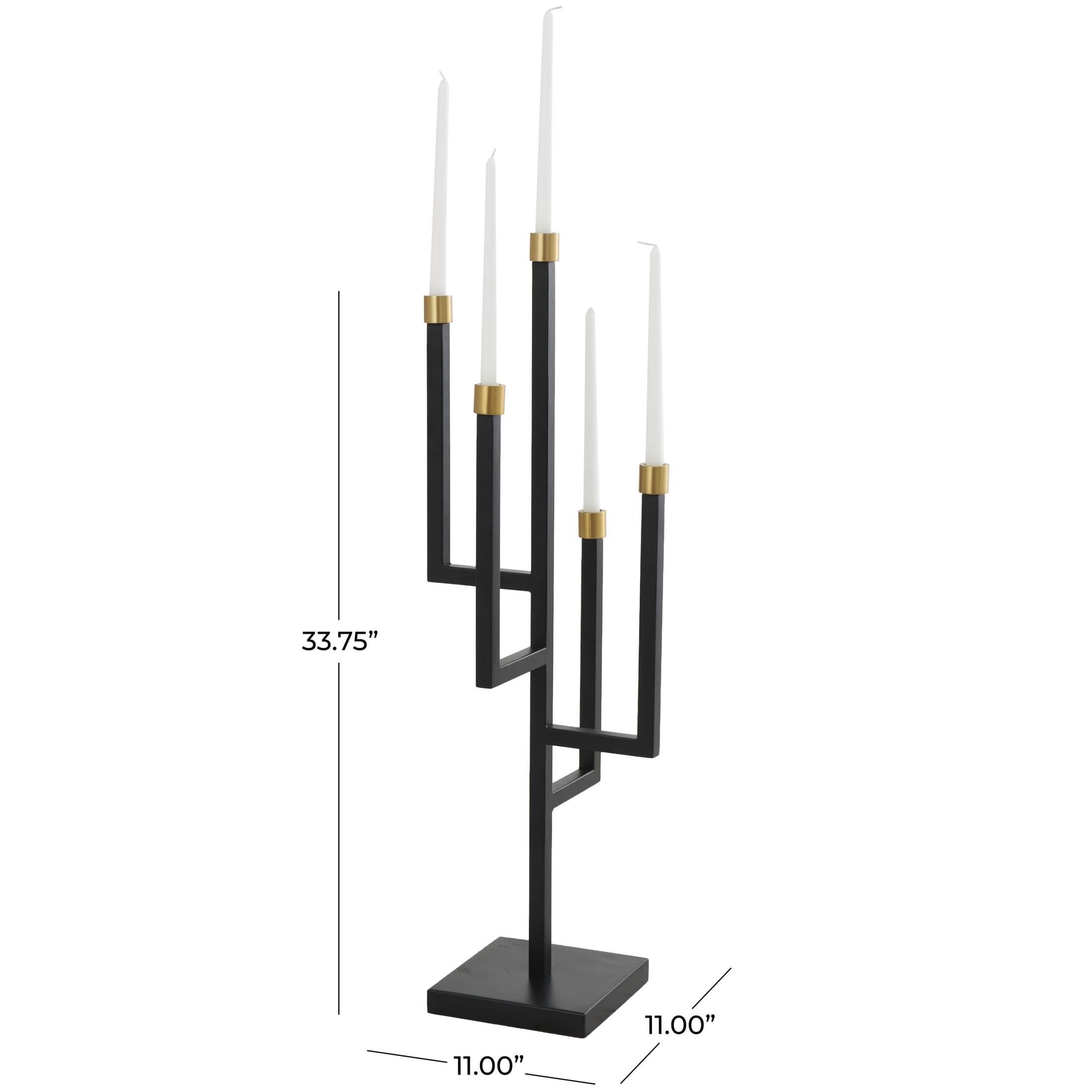 DecMode 5 Holder Black Metal Candelabra