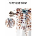 thumbnail image 5 of Orange Blue Leaves Valances for Windows Fall Leaf Vintage Eucalyptus Leaves Kitchen Valance Curtain Rod Pocket Small Curtains for Cafe Bathroom Laundry Basement 54" x 18", 5 of 8