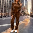 thumbnail image 6 of successthop Velour Sweatsuits 2PCS Sets Womens Long Sleeve Crewneck Tops and Pant Casual Tracksuit with Pockets, 6 of 9