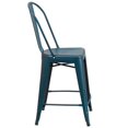 thumbnail image 2 of Bowery Hill 24" Metal Counter Stool in Distressed Kelly Blue, 2 of 4