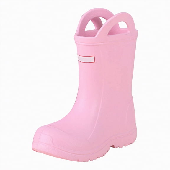 Rain Boots For Toddler Boys And Girls,Easy-On,Waterproof,Outdoor Rain Shoes,Comfortable Pink