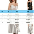 thumbnail image 3 of Women's Lingerie Dress Babydoll Chemise Side Slit Lace Nightie Ice Silk Sleep Dress Loungewear Sexy Night Gowns, 3 of 5