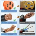 thumbnail image 5 of Nilight RV Generator Adapter Cord 30Amp to 50Amp 3 Prong Pure Copper Heavy Duty Twist Lock Male Plug 10 Gauge Wire L5-30P 14-50R 30M/50F for RVs Camper Caravan Van Trailer, 5 of 10