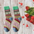 thumbnail image 3 of XIYNBAOK 2 Pairs Christmas Socks Colorful Warm Fluffy Slipper Socks for Women Winter Fuzzy Cozy Socks Warm Socks Casual Vintage Soft Socks Christmas Gifts Stocking Stuffers Gift, 3 of 3