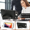 thumbnail image 4 of Allytech Wallet Case for iPhone 8 Plus/7 Plus, [Card Slot] [Ring Buckle] [Adjustable Wristband with Snap Buckles] Premium PU Leather Kickstand Shockproof Case Cover for Women Men - Black, 4 of 10